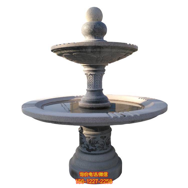 花崗巖浮雕歐式噴泉雕塑，裝點別墅庭院 