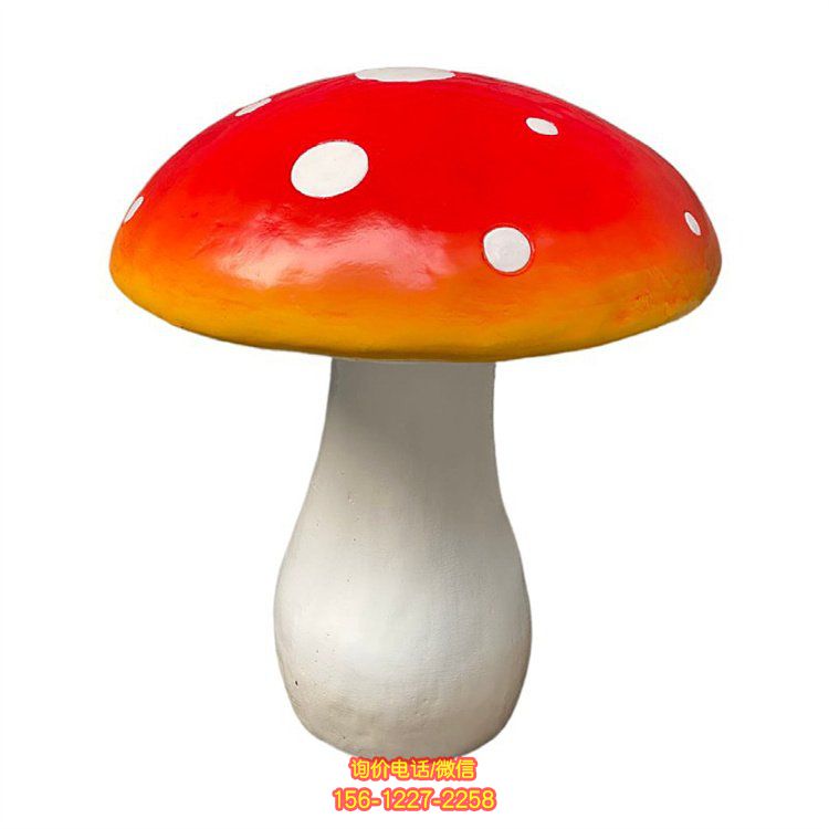 玻璃鋼卡通彩繪蘑菇雕塑，為幼兒園帶來可愛動感