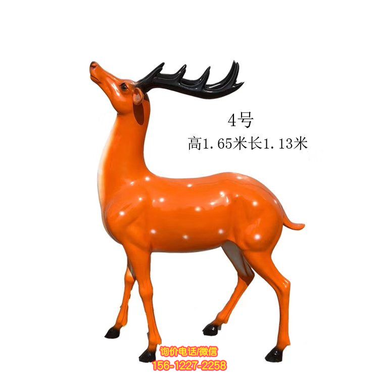 玻璃鋼仿真梅花鹿雕塑，點綴園林美景