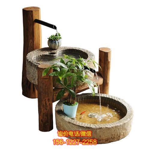 石頭花盆，青石水景雕塑