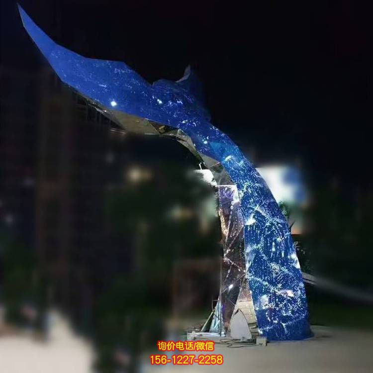 不銹鋼抽象景觀雕塑，抒情之美