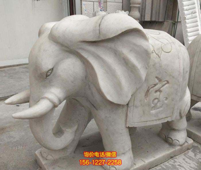 大象雕塑-戶外景區大象石雕大理石大象雕塑