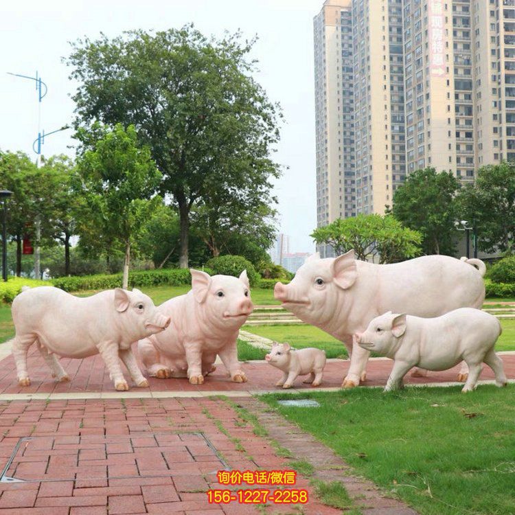 玻璃鋼仿真豬，豬仔仿真動(dòng)物雕塑