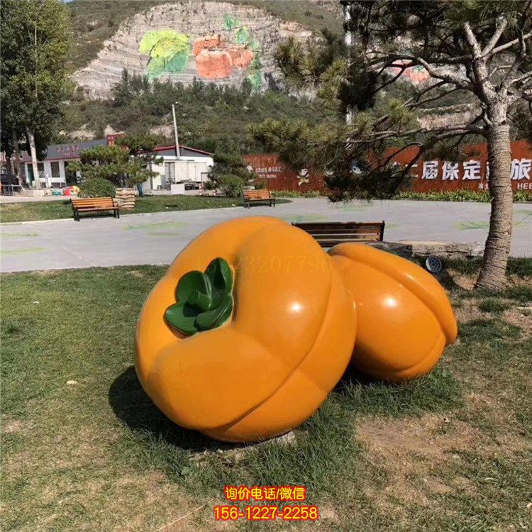 柿子，玻璃鋼仿真果蔬雕塑