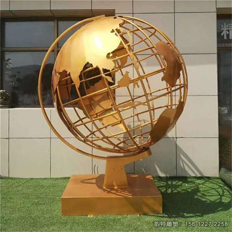 大型抽象不銹鋼地球儀雕塑，鏤空鋼管地球儀雕塑加工廠
