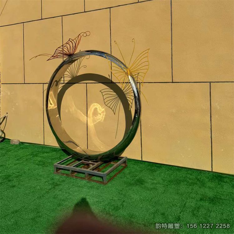 不銹鋼月亮圓環雕塑313