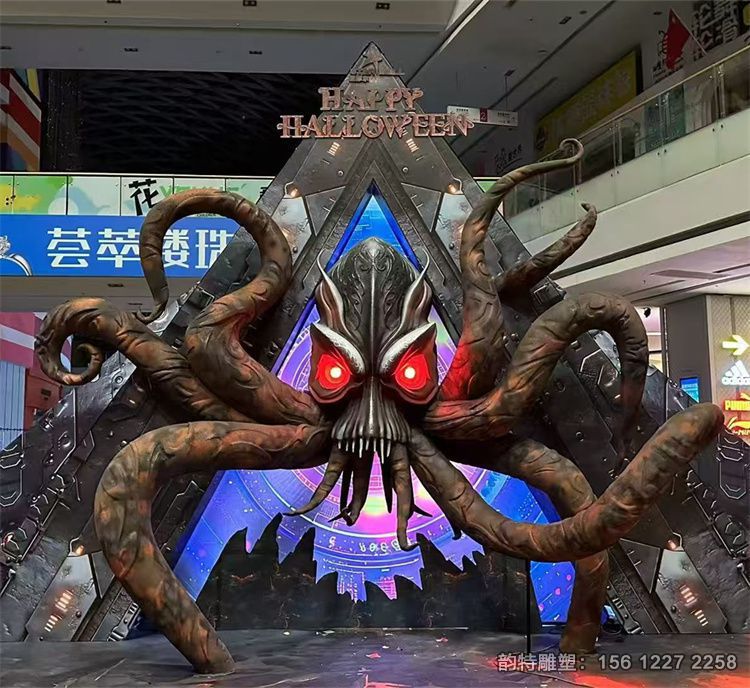 商場(chǎng)大型玻璃鋼章魚雕塑 海洋生物八爪魚圖片